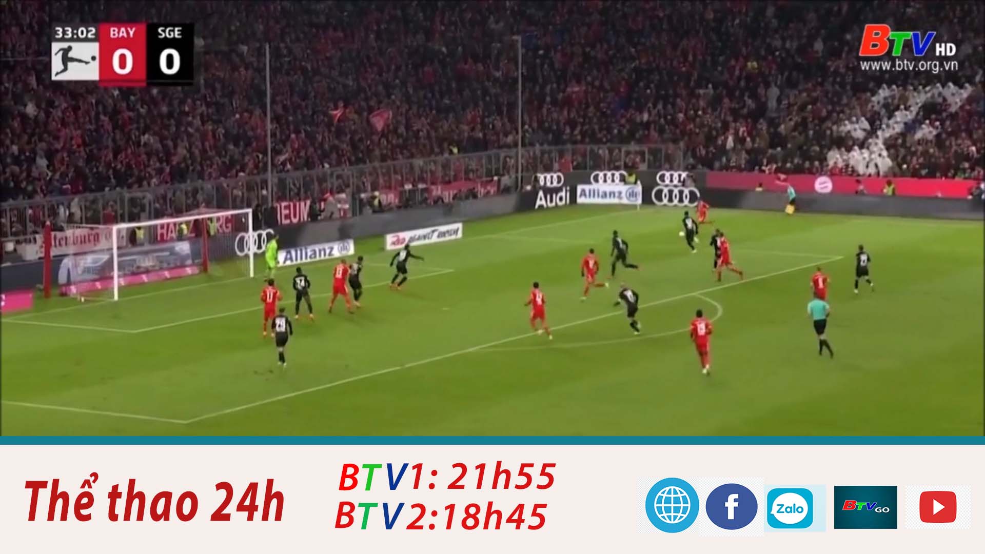 Vòng 18 Bundesliga – Bayern Munchen 1-1 Frankfurt